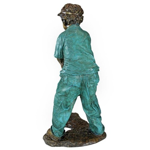 Back View of Statue Gabe Boy Golfer Bronze Child Sculpture high End